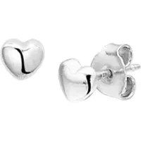 Trendjuwelier huiscollectie TFT Oorknoppen Hart Zilver Gerhodineerd Glanzend 4 mm x 4.5 mm