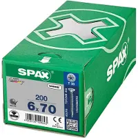 Spax 1191010600705 R 88091 Senkkopf/T-STAR Houtschroef 6 mm 70 mm T-STAR plus Staal WIROX 200 stuk(s)
