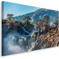Karo-art Schilderij - Waterval en bomen, premium print