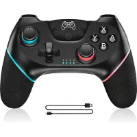 Zazitec Draadloze Pro Controller voor Nintendo Switch Bluetooth gamepad joystick met dual shock, gyro motion control, turbo functie en oplaadbare batterij compatibel met Switch, Switch OLED en PC