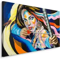 Karo-art Schilderij - Vrouw met Boog, Multikleur, Premium print