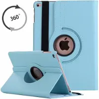 Ntech Hoes geschikt voor iPad 2021 / 2020 / 2019 (9e/8e/7e Generatie / 10.2 inch) 10.2" 360° draaibare Hoes - Licht Blauw