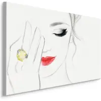 Karo-art Schilderij - Een delicaat vrouwengezicht, Premium Print