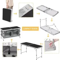 Woltu Tuin - Tuinstoelen - Tuintafel - Tafel - Zilver - Camping - Keuken Tafel - Kampeertafel - Picknick - BBQ - BBQ Tafel