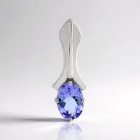 Cavill - Zilveren Hanger - 925 Sterling Zilver met Palladium - Tanzaniet 0,697 ct - Ovaal Briljant Slijpsel - Modern Elegant Design