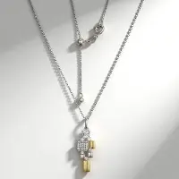 Cavill - Zilveren Halsketting - 925 Sterling Zilver - Witte Topaas 0,225 ct Antiek Kussen - Zirkonia Pavé - Verstelbaar 38-50 cm - Elegante Ketting