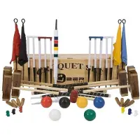 Ubergames Meester Croquet set, 6 persoons, ultieme set, 16 mm dikke poorten, 16