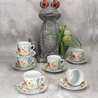 MamboCat Set van 6 Variant koffiekoppen schotels BLÜMCHEN
