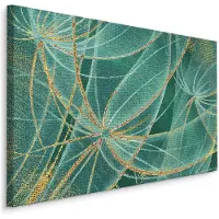 Karo-art Schilderij - Abstracte paardenbloem, groen, 4 maten, wanddecoratie