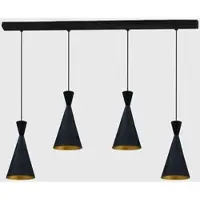 Bamyum Hanglamp Eettafel 4 Vlam Metalen E27 Zwart Hanglamp