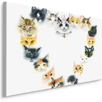 Karo-art Schilderij - Een Hartje van Kittens, Liefde, Premium Print
