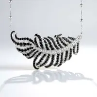 Cavill - Zilveren Halsketting - 925 Sterling Gerhodineerd - Zwarte Spinel en Zirkon 3 755 ct - Pavé Zetting - Elegant en Verstelbaar