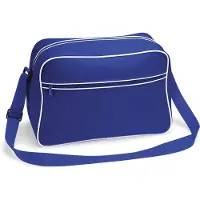Bagbase Retro Schoudertas Bright Royal/White 18 Liter