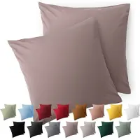 Blumtal Kussensloop Microvezel Kussenhoes 40 x 40 cm - Taupe - Met Rits - Set van 2