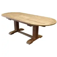 AVH-Collectie Ovaal uitschuifbare lounge-diningtafel 160-210x90xH70 cm teak bladdikte 4 cm