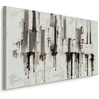Karo-art Schilderij - Pilaren, prachtig abstract schilderij, print op canvas