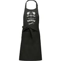 Kariban Cadeauschort - Tekstschort - Keukenschort met je naam - kookschort - verjaardag - moederdag - De beste kok is toevallig deze Dochter - chique grijs