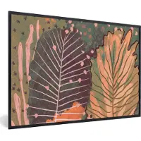 PosterMonkey Fotolijst incl. Poster - Vintage - Herfst - Kunst - Bos - Natuur - 90x60 cm - Posterlijst