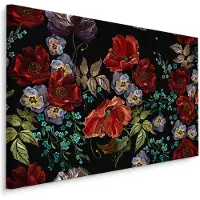 Karo-art Schilderij - Prachtige Gekleurde bloemen , Wanddecoratie , Premium print