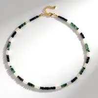 Cavill - Zilveren Halsketting 925 Sterling Zilver Verguld - 51,47 ct Welo- en Mezezo-opalen & Zambiaanse Smaragden - Elegant Blauwgroen Design - 45 cm