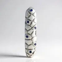 Cavill - 925 Sterling Zilver Geplatineerde Hanger - 6 Blauwe Saffieren 0,034 ct - Ronde Bezelzetting - Elegant Dames Sieraad