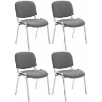 CLP Ken Set van 4 stoelen - Chroom - Stof grijs