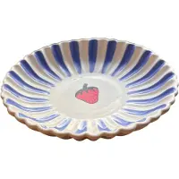 Dishes & Deco Diep Bord Fruity Strawberry – Paars/Wit – Aardewerk – ø 24 x 5 cm -