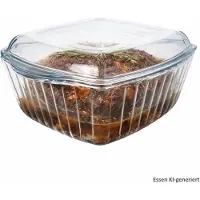 MamboCat BORCAM Braad- & Bakvorm met Deksel 1,7L vierkant van Glas - 59049