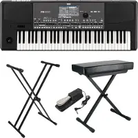 Korg PA600 61-Toets Arranger Keyboard met Standaard, Sustainpedaal en Kruk