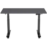 Euroseats Elektrisch Bureau - verstelbaar, opklapbaar en verrijdbaar - 160x80 cm - Zwart frame - Shadow eik