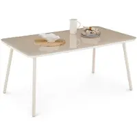 Idimex Tuintafel VOLONTE 160 x 90 cm met glazen blad – beige