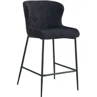 Huisenthuis.nl Barkruk Jolie Donkergrijs - Metaal - Bouclé - Set van 2 - Geschikt voor kookeiland - Met rugleuning - Zithoogte 67 cm - Zitdiepte 46 cm