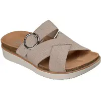 SKECHERS Lifted Comfort - Charming Sparkle dames slipper - Taupe - Maat 37