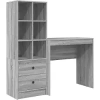 vidaXL Bureau Grijs Sonoma 125,5 x 40 x 127 cm 2 st