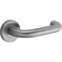 Intergriff Deurkruk (2x) Valentina rond model u 20mm haaks op rozet geborsteld gun metal PVD gecoat | Ronde deurklinken