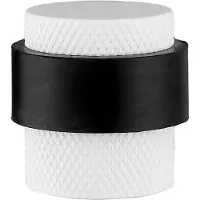 Intergriff Deurstopper voor vloermontage geribbeld 25x30mm mat wit PVD gecoat