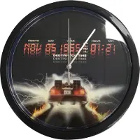 Joy toy Back to the Future - Wandklok met Metalen Frame - Zwart
