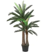 Mica Decorations grote Cycas Palm kunstplant - groen - H150 x D95 cm - top kwaliteit