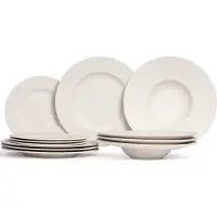 Villeroy & Boch Serviesset Manufacture Rock - Wit 12-delig / 4 personen - 4 dinerborden, 4 ontbijtborden & 4 pastaborden
