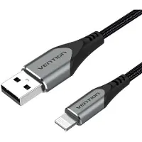 Vention LABHF, 1 meter, Lightning, USB-A, Samec, Samec, Aluminium, Grijs