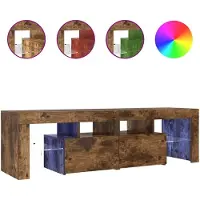 vidaXL TV-kast met LED-verlichting, gerookt eikenhout, 140x36,5x40 cm