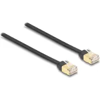 DeLOCK RJ45 Retractable Cable Cat.6A STP 1.5 m black / yellow
