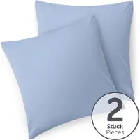 Blumtal - Set Van 2 Kussenslopen - Superzachte Premium Jersey Kussenhoes - 100% Katoen - 60 x 60 cm - Lichtblauw