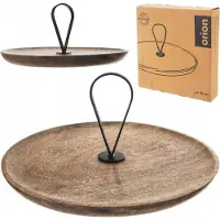 Orion Mangohout Patera - Serveerschaal - 30,5 cm - Industrieel Design - Metalen Handgreep