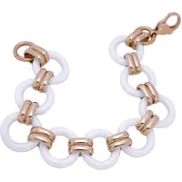 Orphelia ASG-053 - Armband - Roestvrij Staal Roodgoudkleurig Pvd - Keramiek - 20 CM