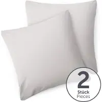 Blumtal - Set Van 2 Kussenslopen - Superzachte Premium Jersey Kussenhoes - 100% Katoen - 50 x 50 cm - Lichtgrijs