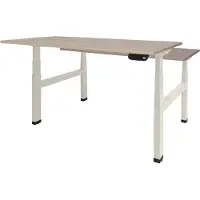 Schaffenburg Dextro Plus Duo Zit-sta-bureau Rechthoekig Eiken H-Frame 1.200 (B) x 800 (D) x 645 (H) mm Melamine