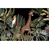 Karo-art Fotobehang Exotische Dieren Tussen Bladeren - Vliesbehang - 450 x 300 cm