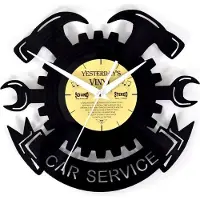Yesterdays Vinyl LP wandklok garage - Vinyl - Klok - Car Service - 26 CM