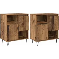 vidaXL Dressoir 2 st Oudhout 60 x 35 x 70 cm